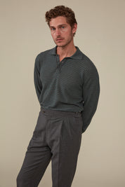 Inverloch Ice Cotton Long Sleeved Polo - Moss Green