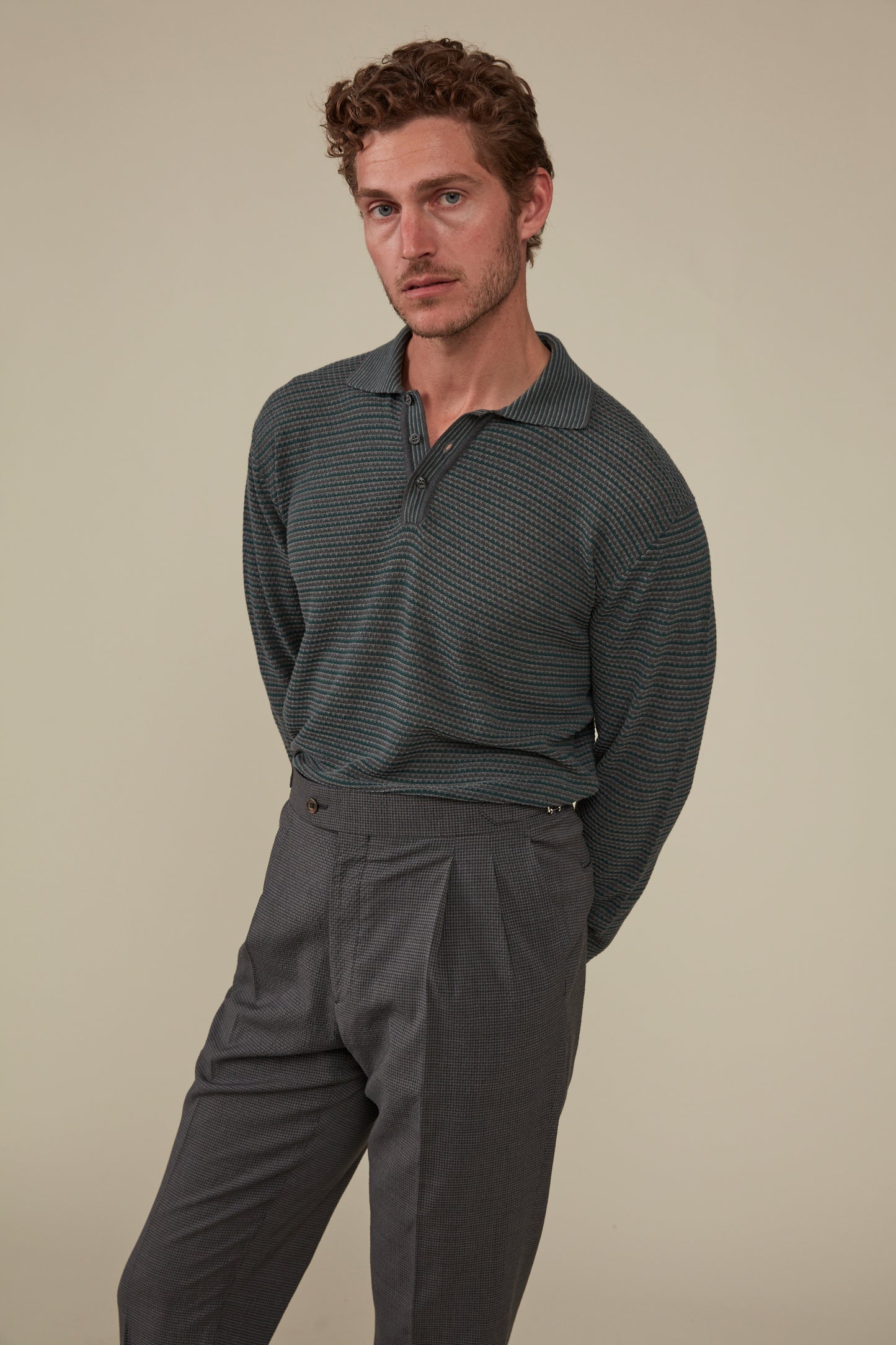 Inverloch Ice Cotton Long Sleeved Polo - Moss