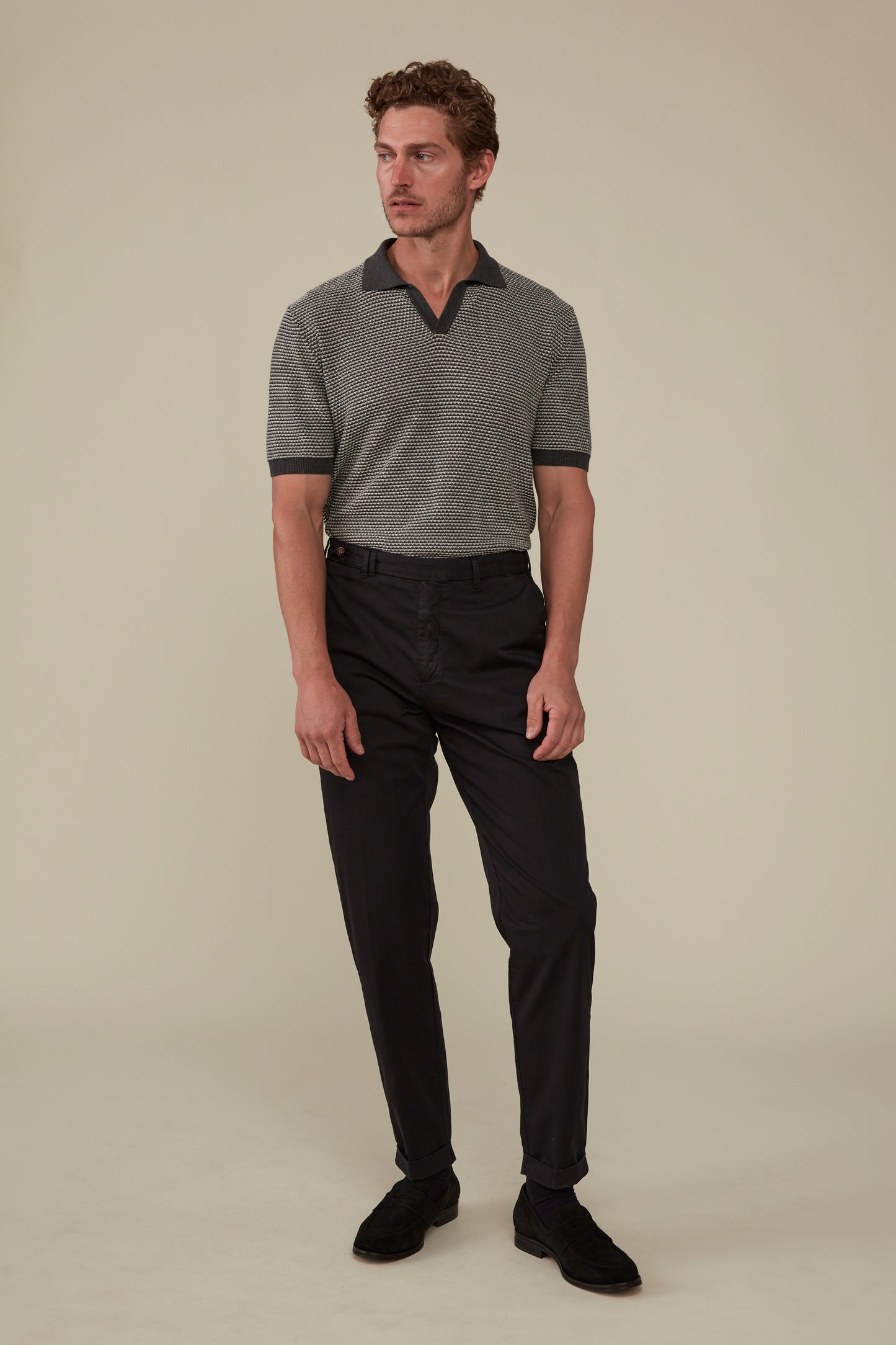 Garment Dyed Carrot Fit Chino Paperweight - Black