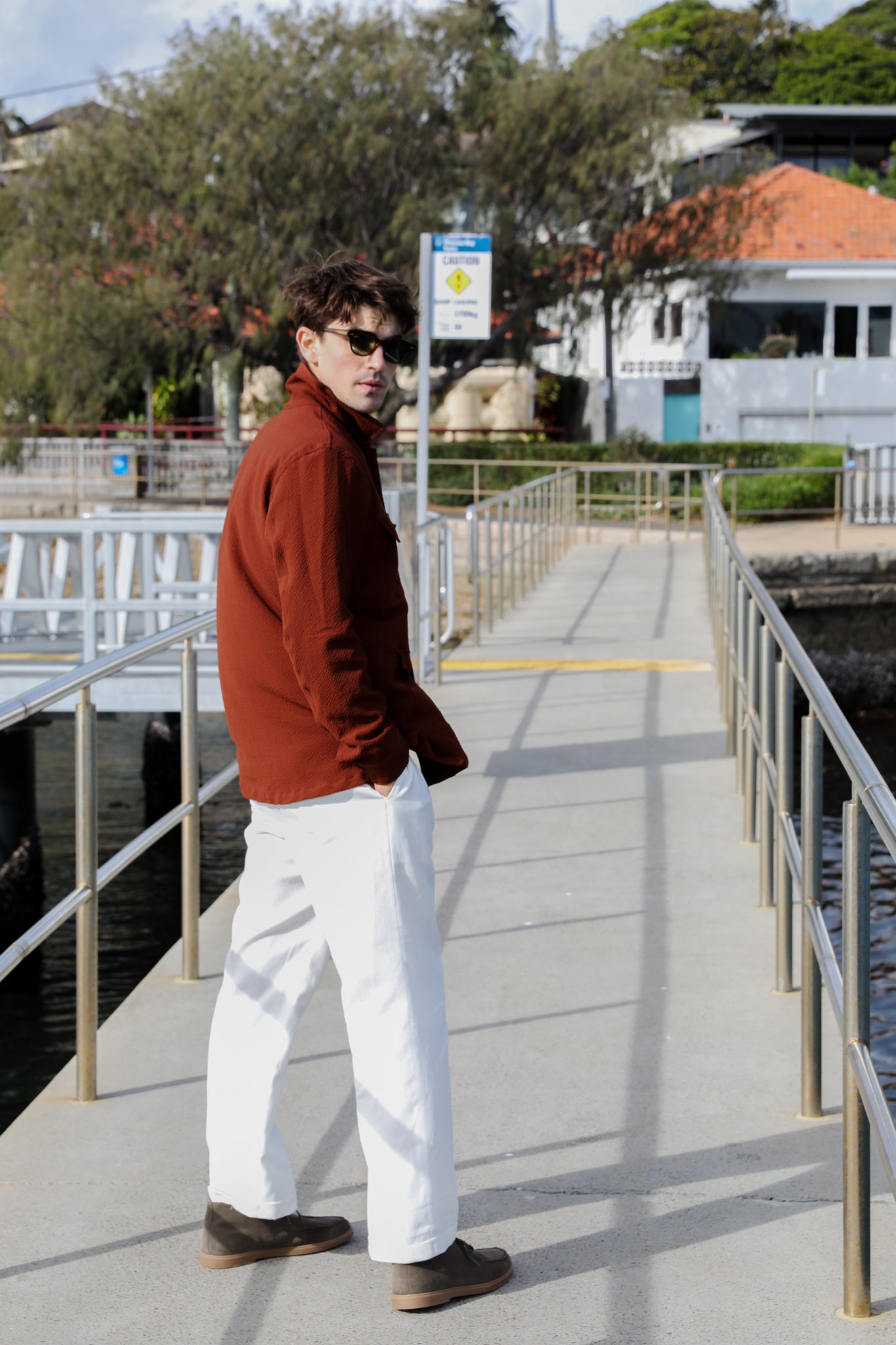Clifton Seersucker Overshirt Virgin Wool and Mohair - Amaro