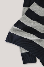 Raglan Polo Stripes - Navy and Grey