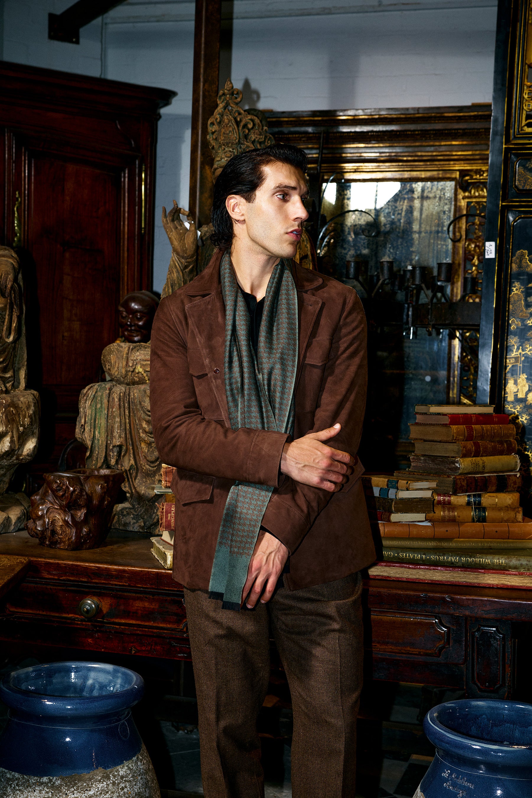 Suede Bomber -  Walnut