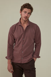 Noosa Long Sleeved Pique Cotton Shirt - Barbera