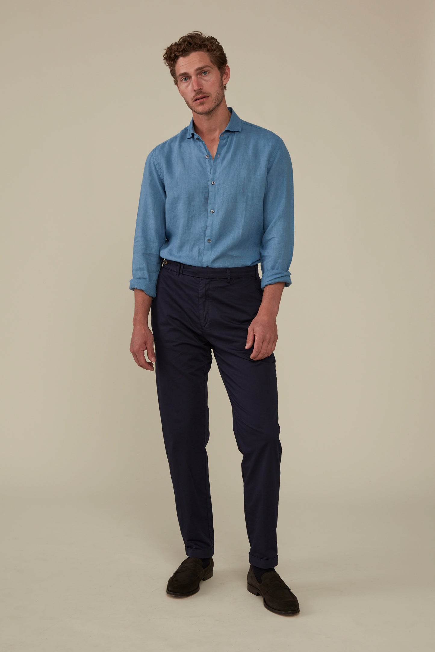 Bronte Garment Dyed Linen Shirt - Sky