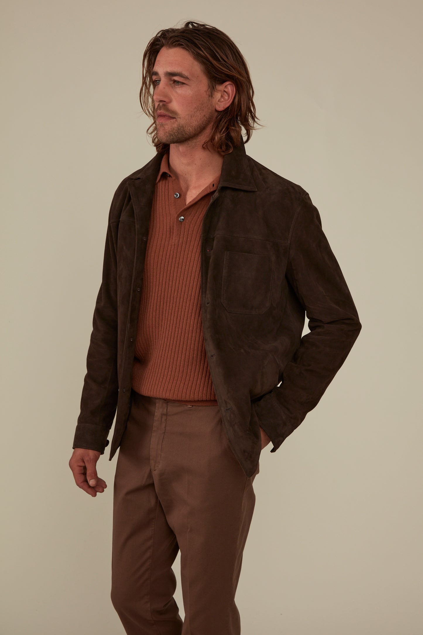 Fitzroy Chore Jacket - Chocolate Suede