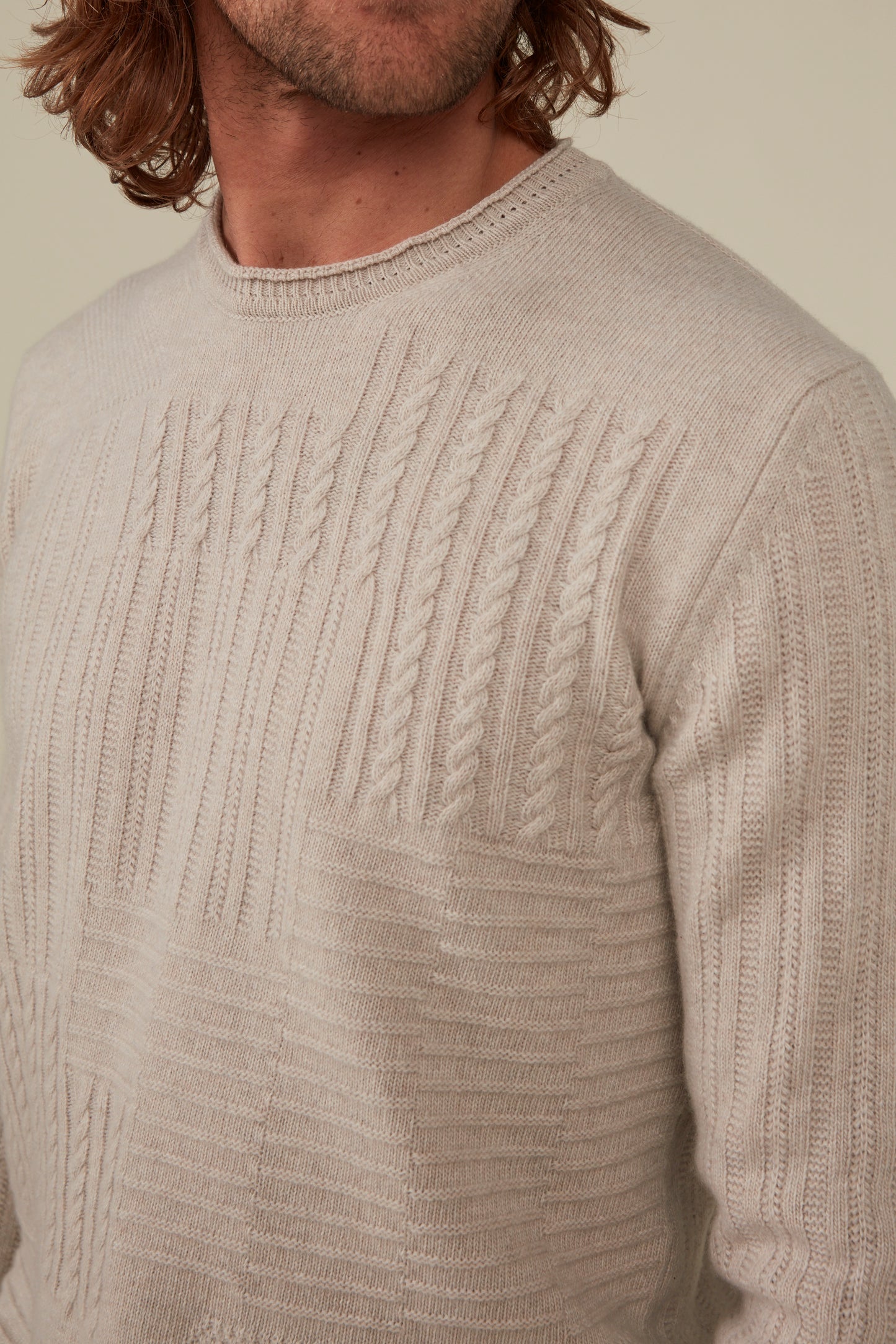 Albert wool/ cashmere crewneck - Ivory