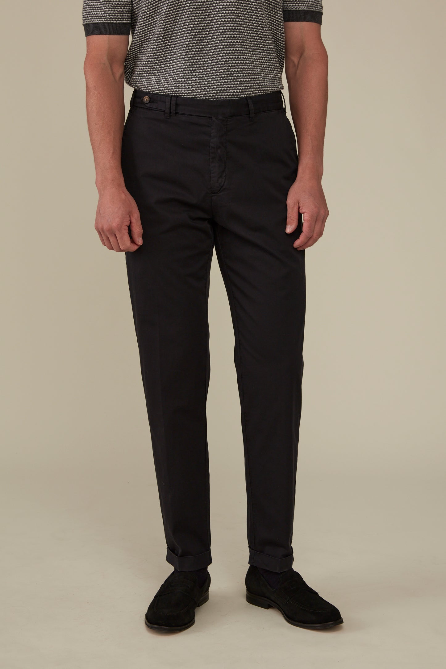 Garment Dyed Carrot Fit Chino Paperweight - Black