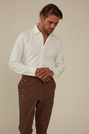 Noosa Long Sleeved Pique Cotton Shirt - Cumulus