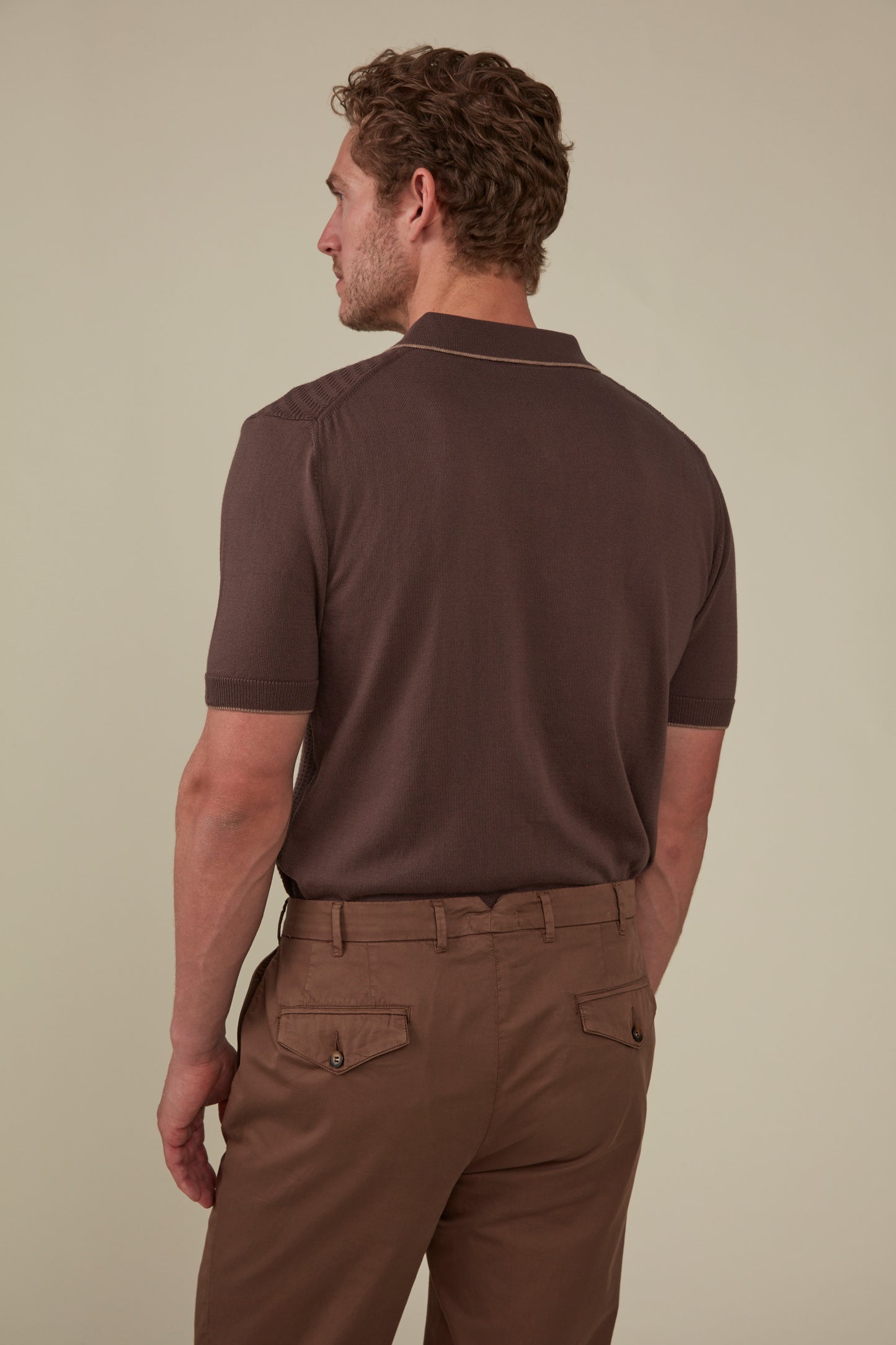 Sorrento Short Sleeved Knit Polo - Espresso