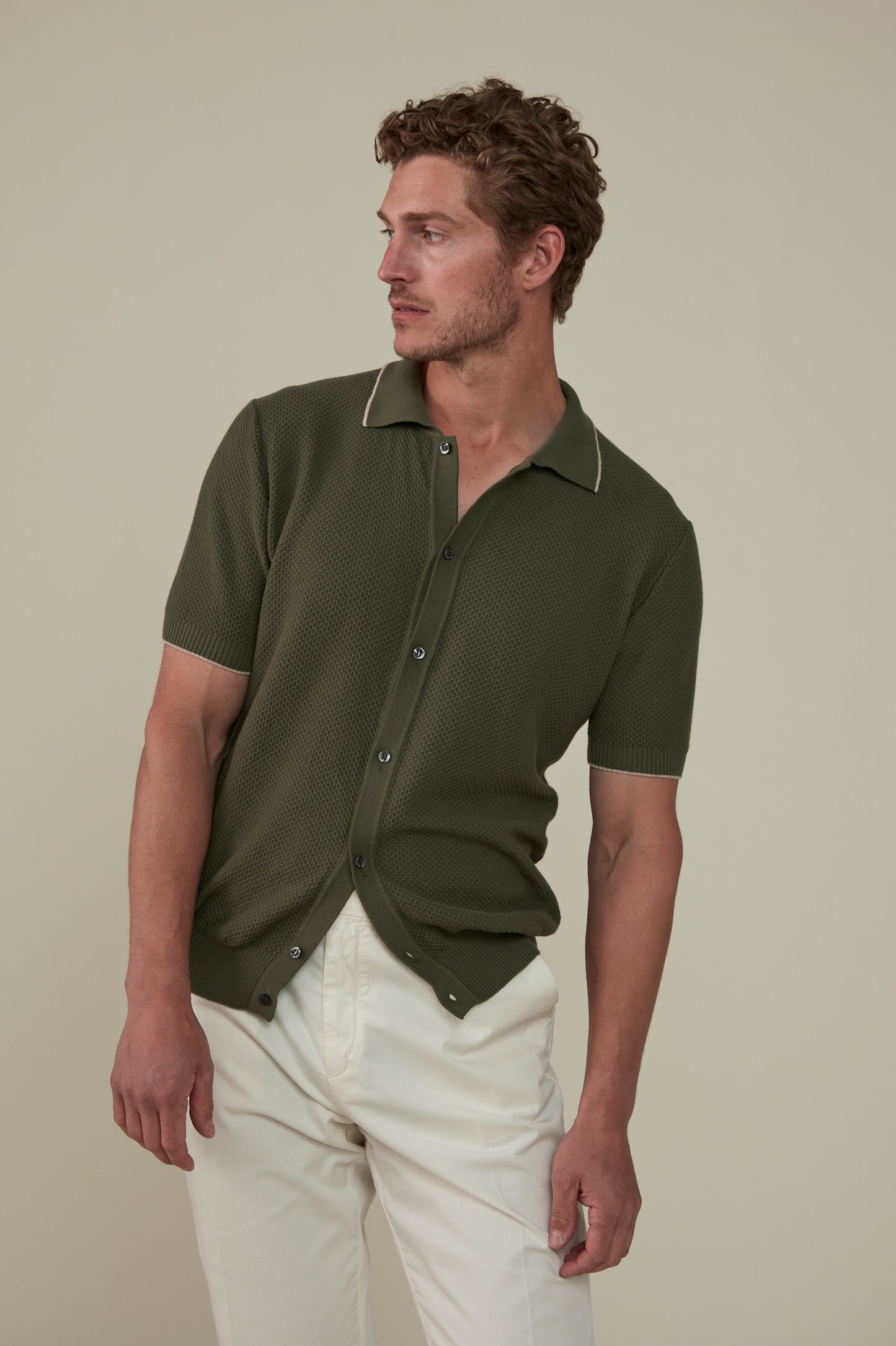 Bellarine Short Sleeved Knit Polo - Pistachio