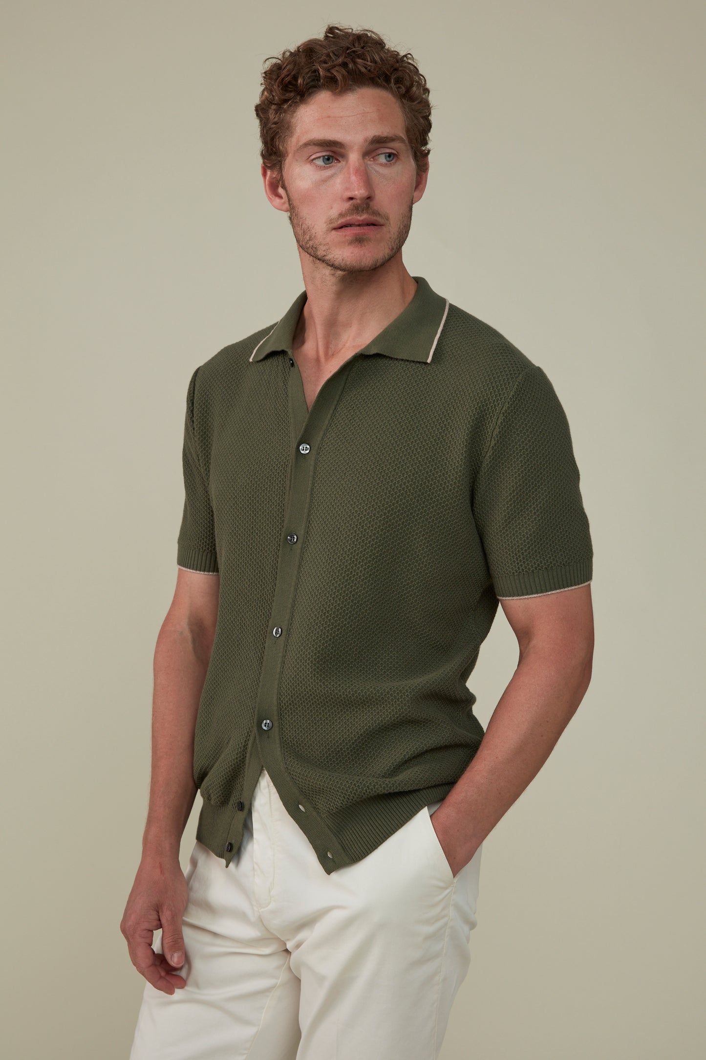Bellarine Short Sleeved Knit Polo - Pistachio