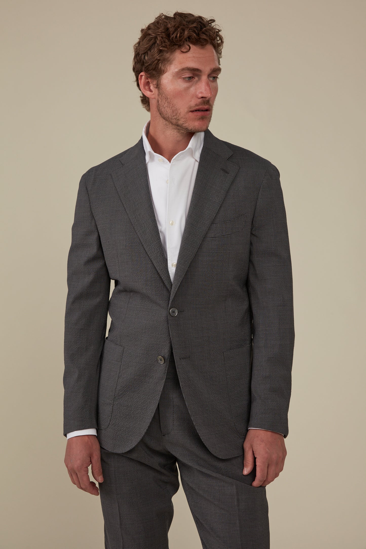 Commute-proof Architect Blazer -Mid Grey Wool Seersucker