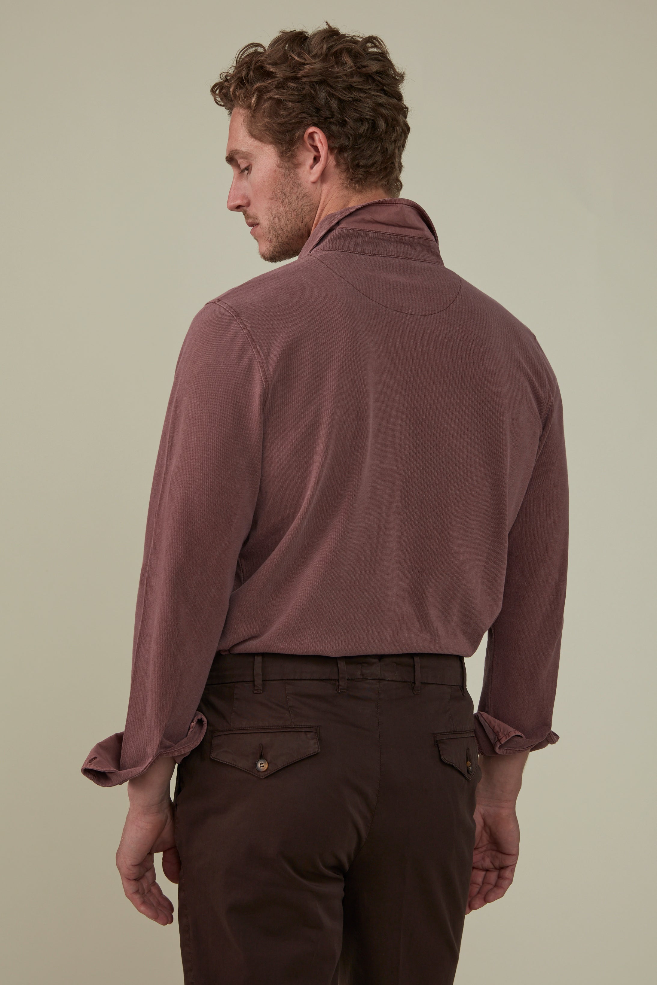 Noosa Long Sleeved Pique Cotton Shirt - Barbera