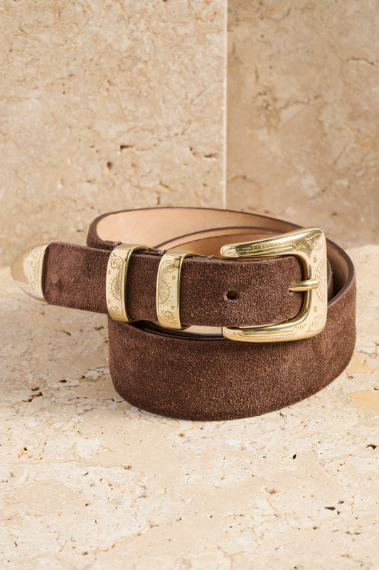 Stirling suede belt - Mocha