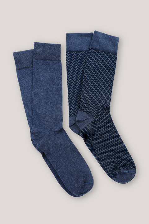 Textured and Plain Socks - 2 Pack
