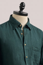 Bronte Garment Dyed Linen Shirt - Green Gables