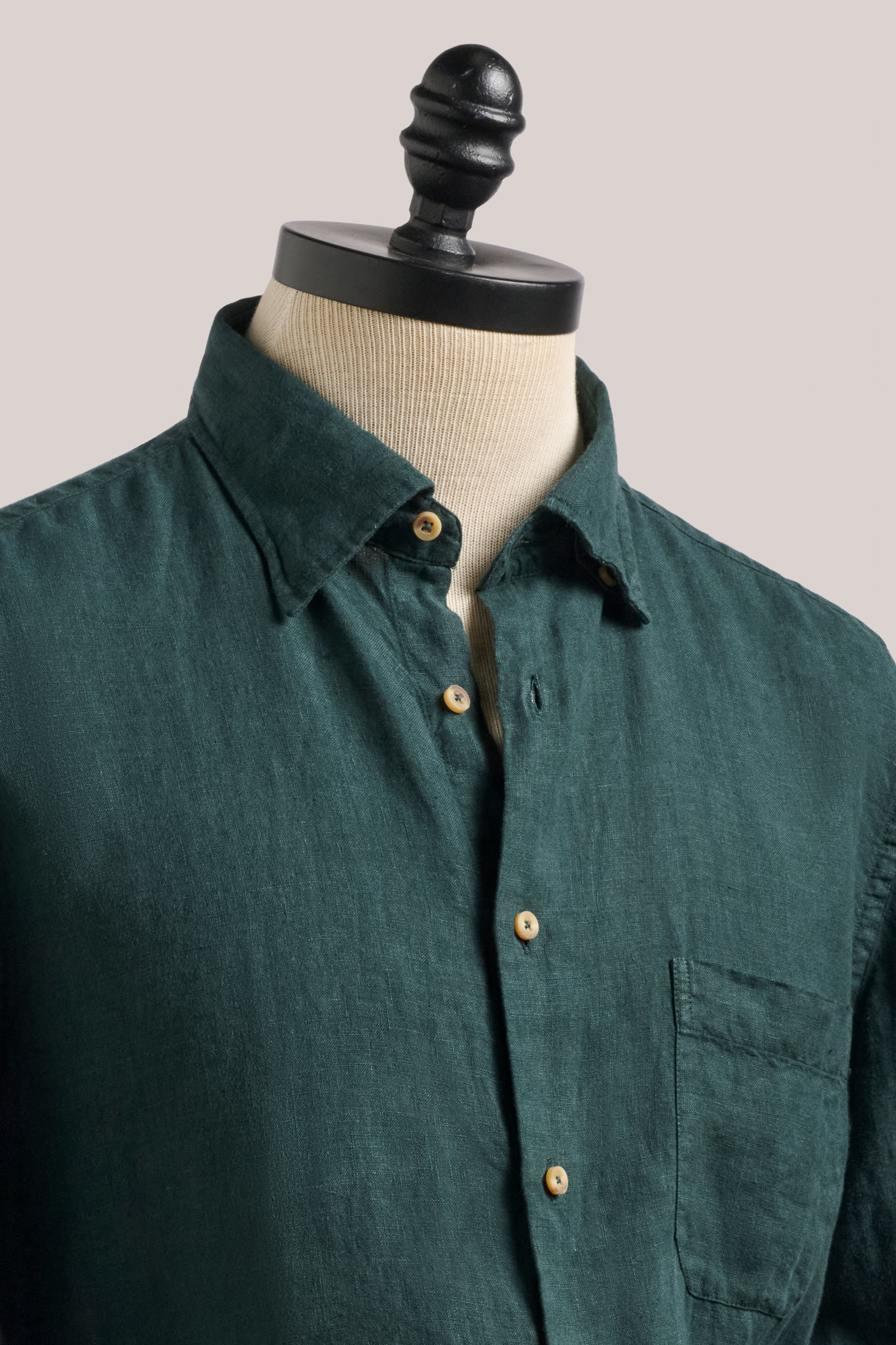 Bronte Garment Dyed Linen Shirt - Green Gables