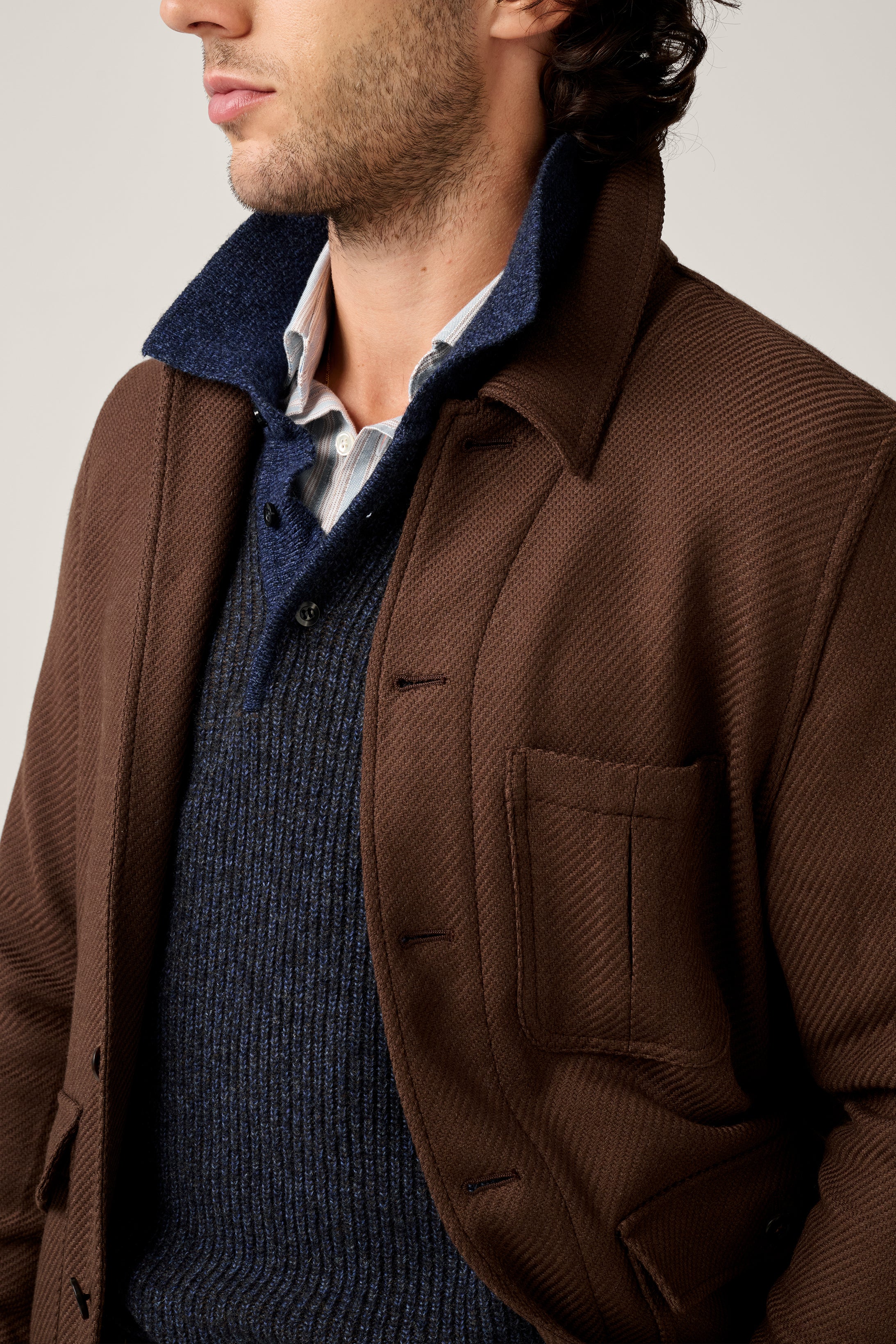 Fitzroy Chore Jacket - Wool - Chocolate Brown