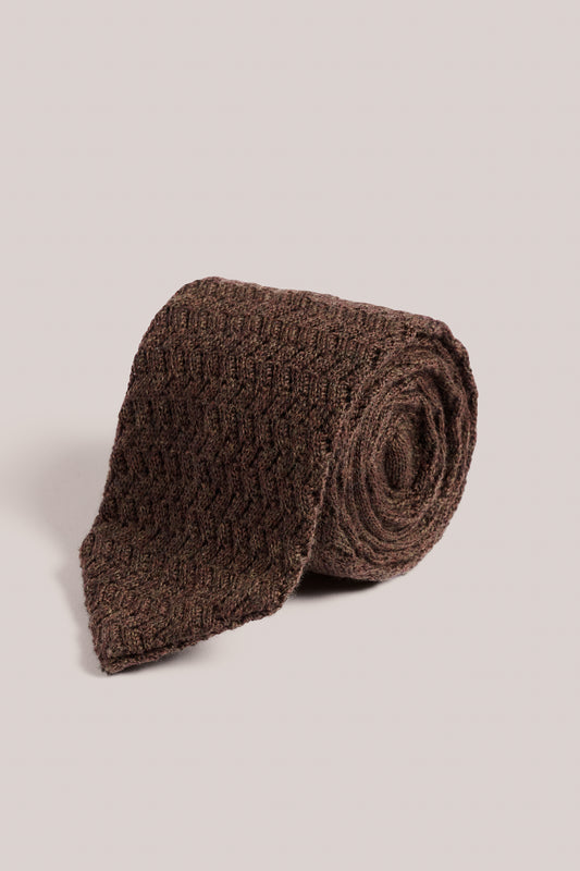 Knitted Tie - Wool - Chocolate