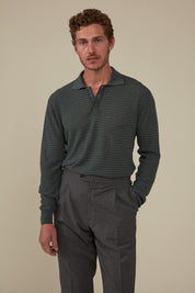 Inverloch Ice Cotton Long Sleeved Polo - Moss Green