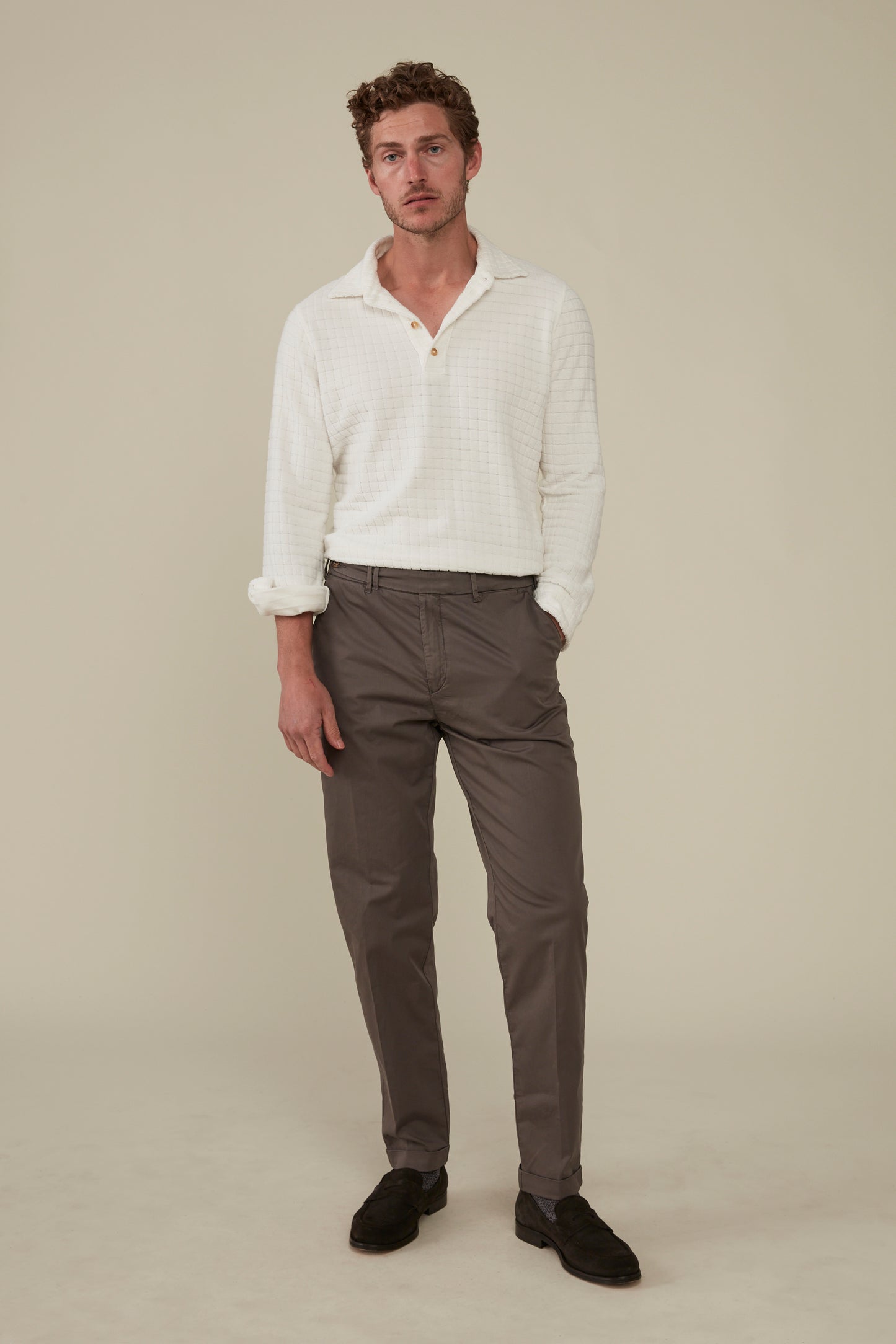 Garment Dyed Carrot Fit Chino Paperweight - Steel