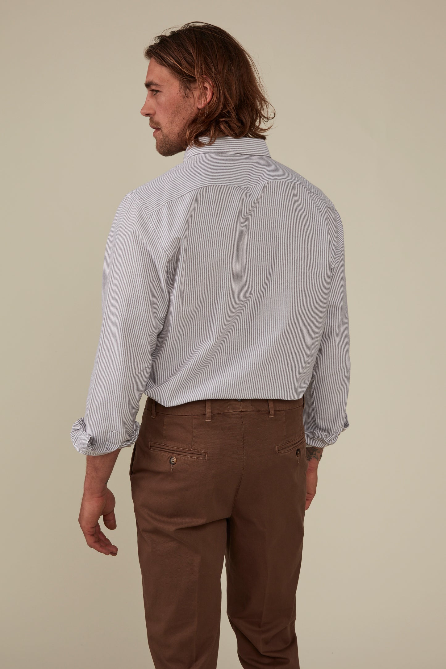 Textured Cotton Chino - Walnut