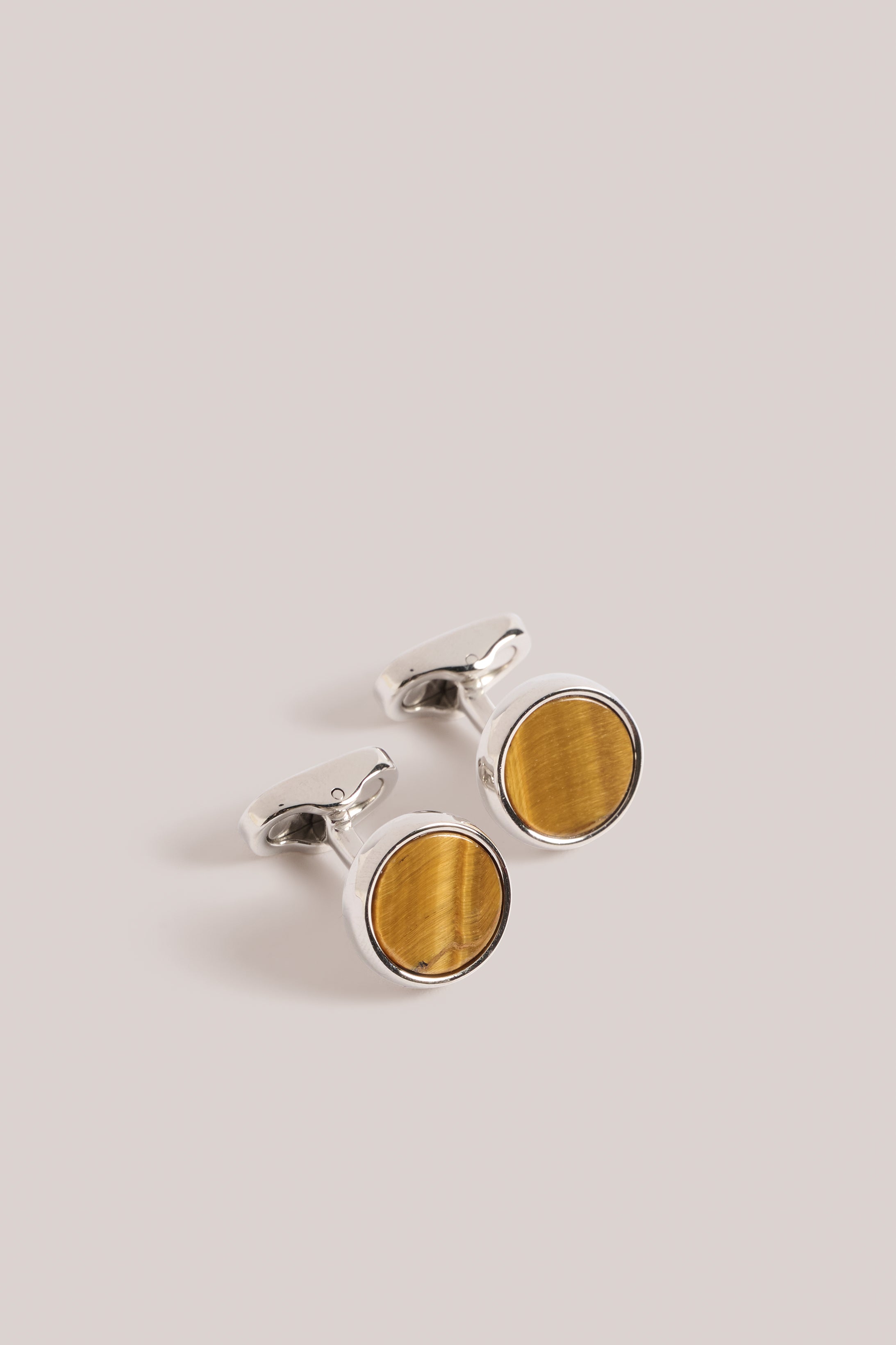 Cufflinks - Palladium - Tigers Eye Stone Inlay – CHRISTIAN KIMBER