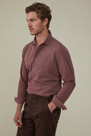 Noosa Long Sleeved Pique Cotton Shirt - Barbera