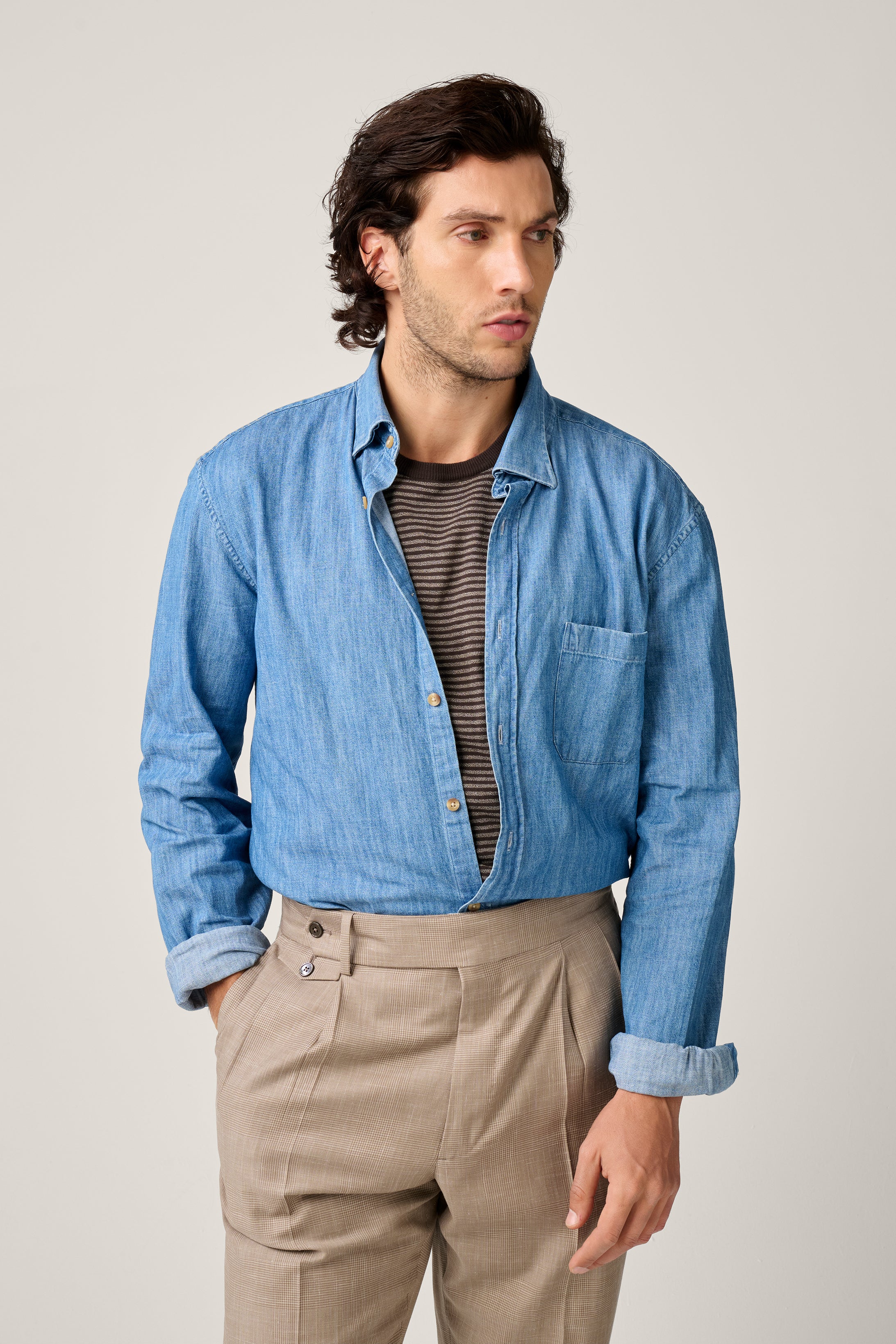 Stone Washed Denim Shirt