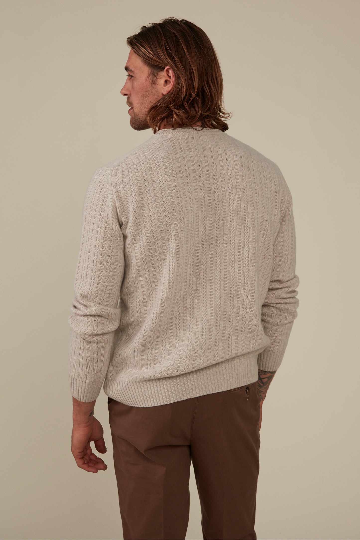Albert wool/ cashmere crewneck - Ivory