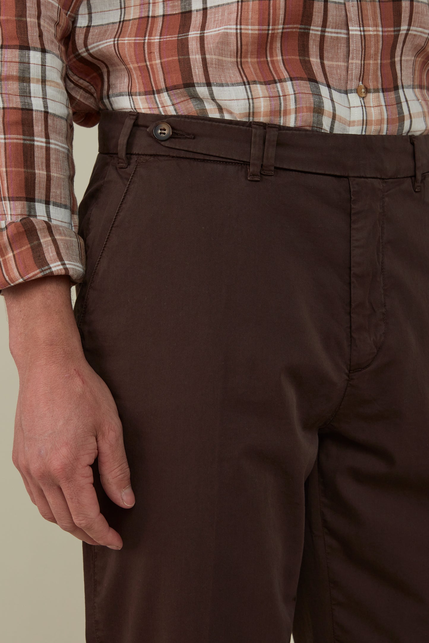 Garment Dyed Carrot Fit Chino Paperweight - Chocolate