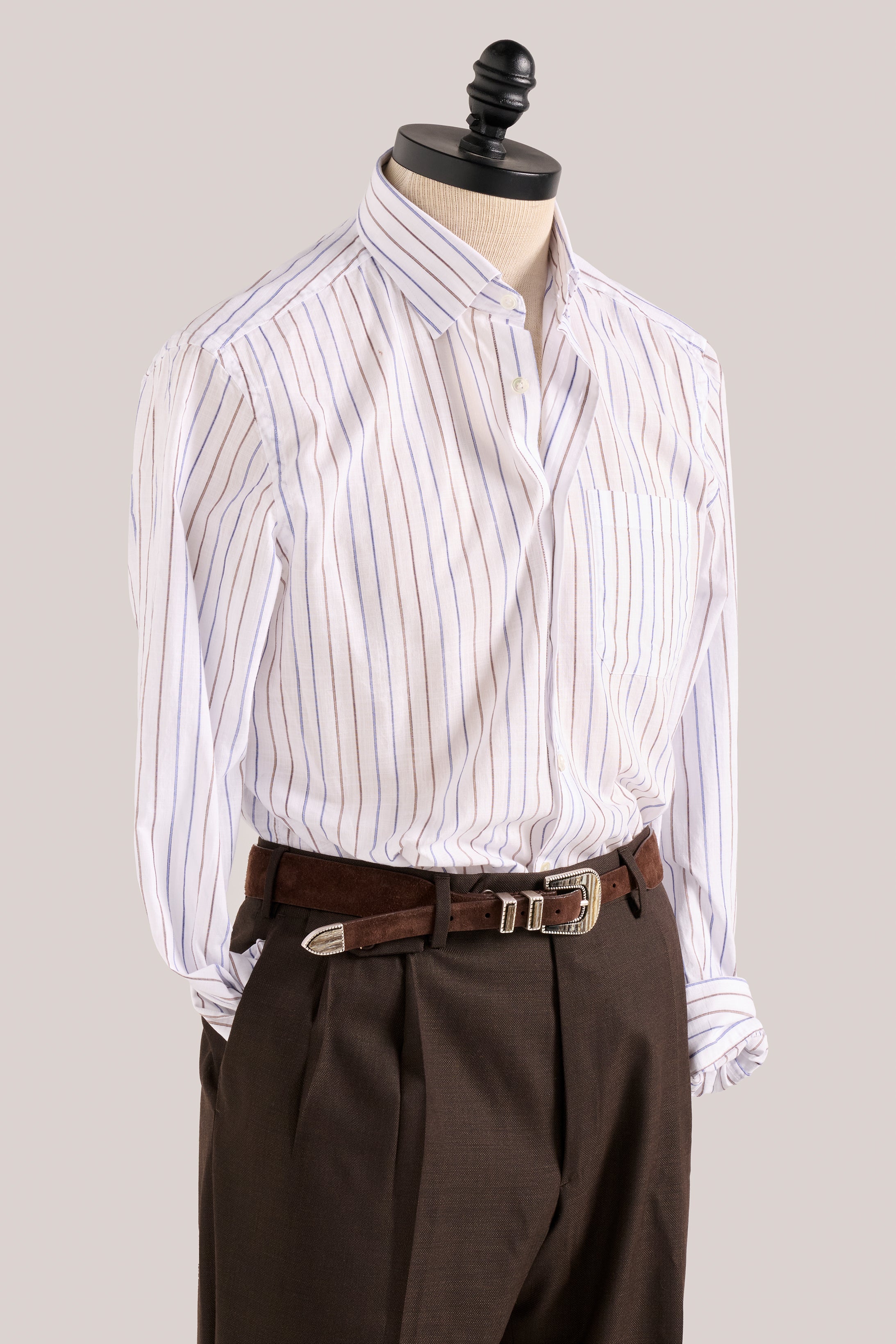 Bronte Lightweight Summer Shirt - Blue/Fox Brown