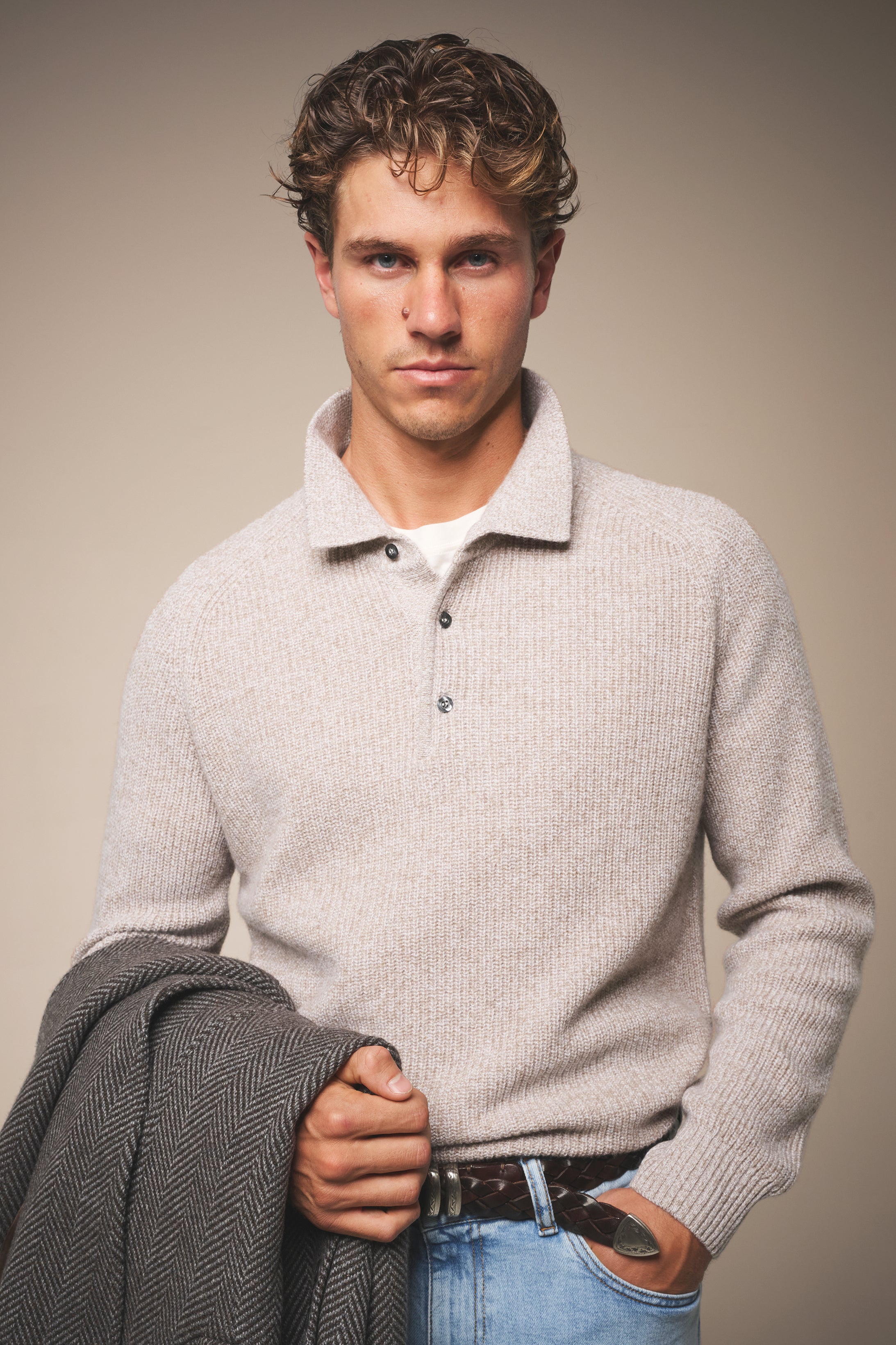 Merricks Polo - Wool and Cashmere - Oatmeal