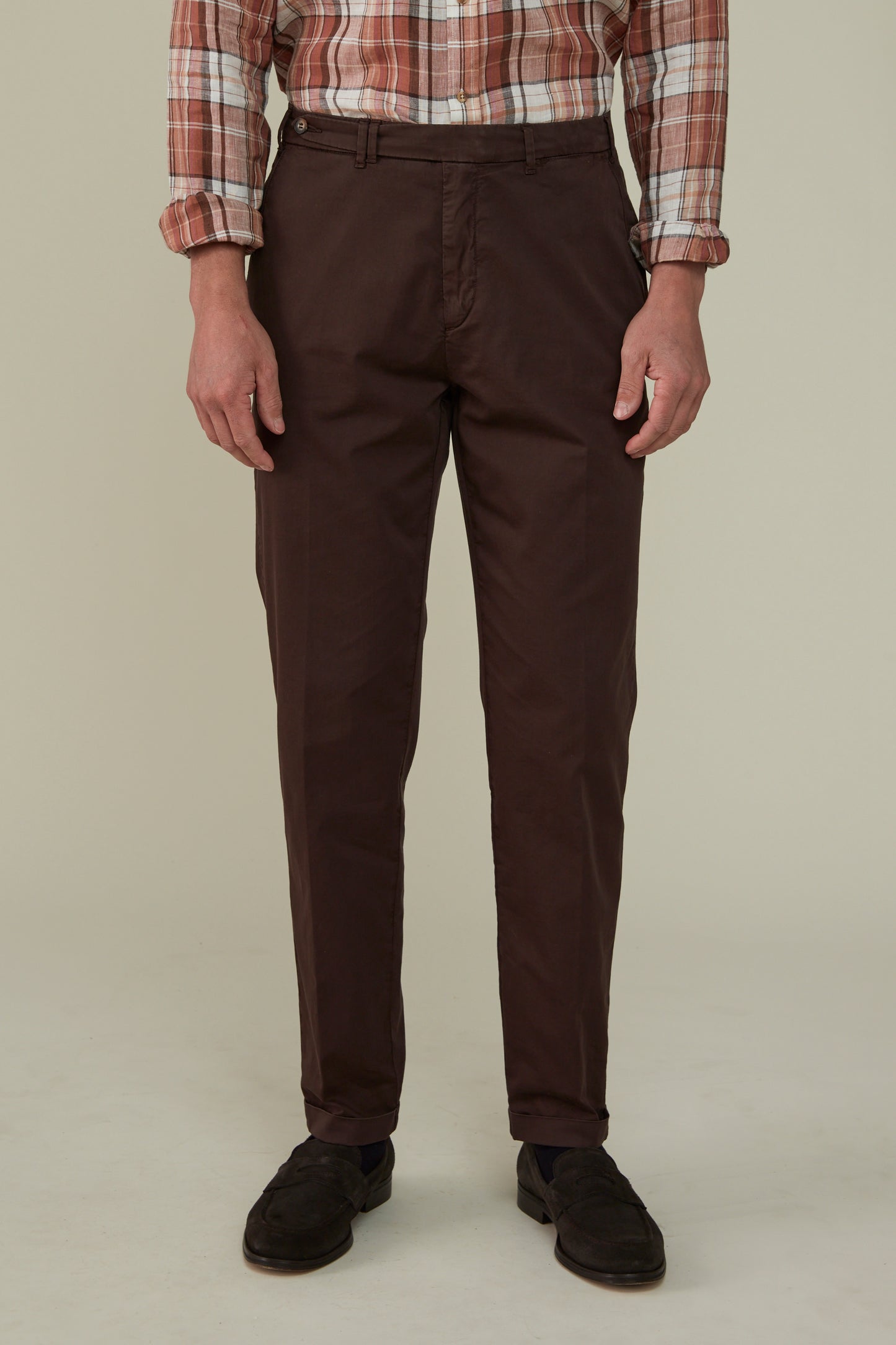 Garment Dyed Carrot Fit Chino Paperweight - Chocolate