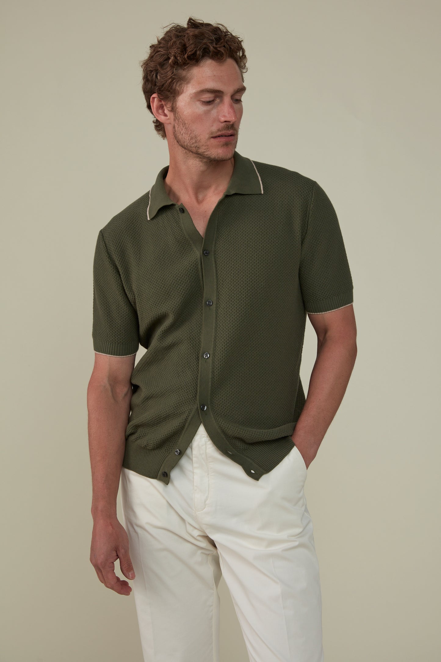 Bellarine Short Sleeved Knit Polo - Pistachio