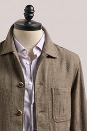 Fitzroy Chore Jacket - Silk/Linen/Cotton - Brown