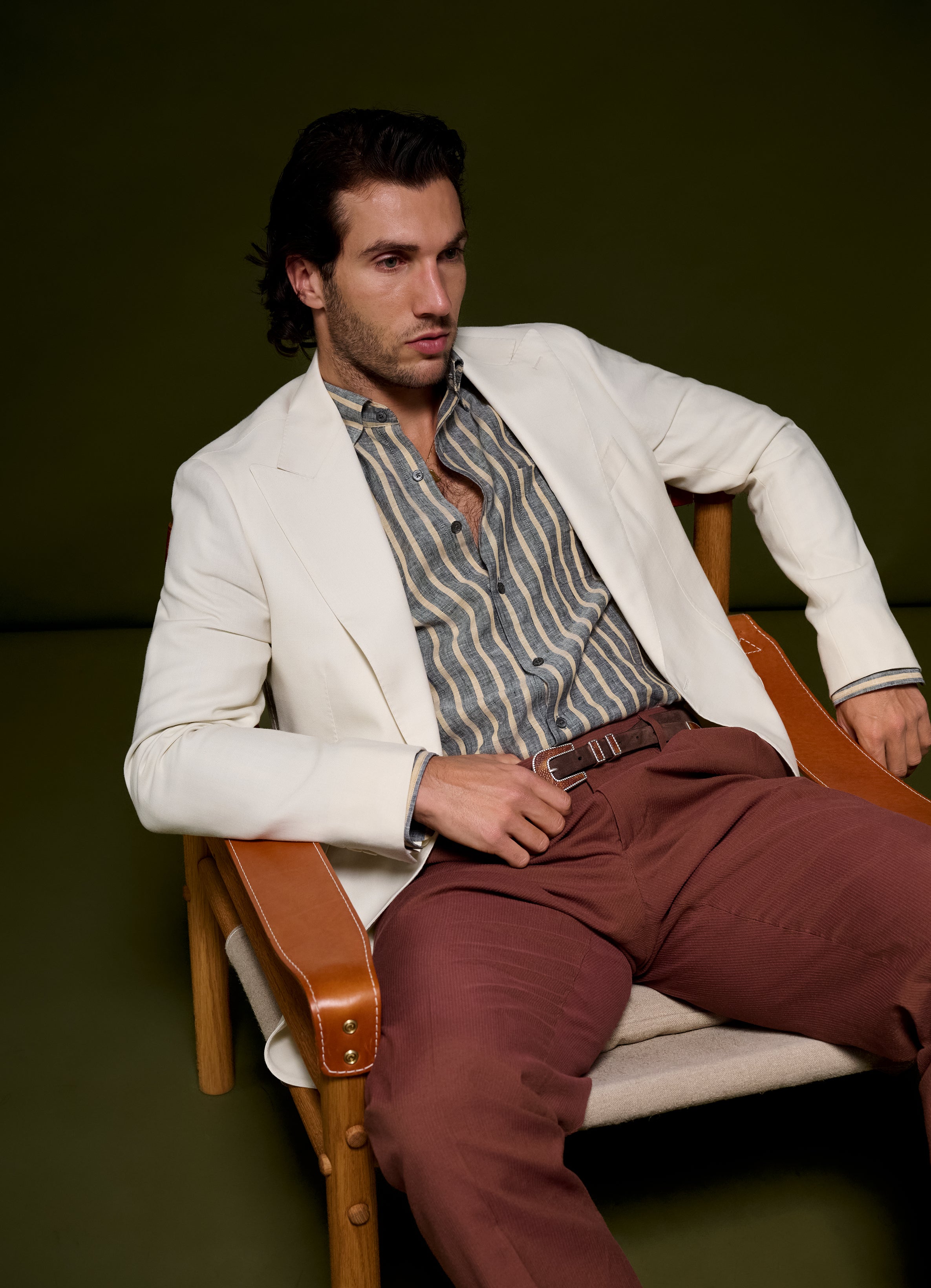 Bronte Linen Shirt - Burnt Cigar