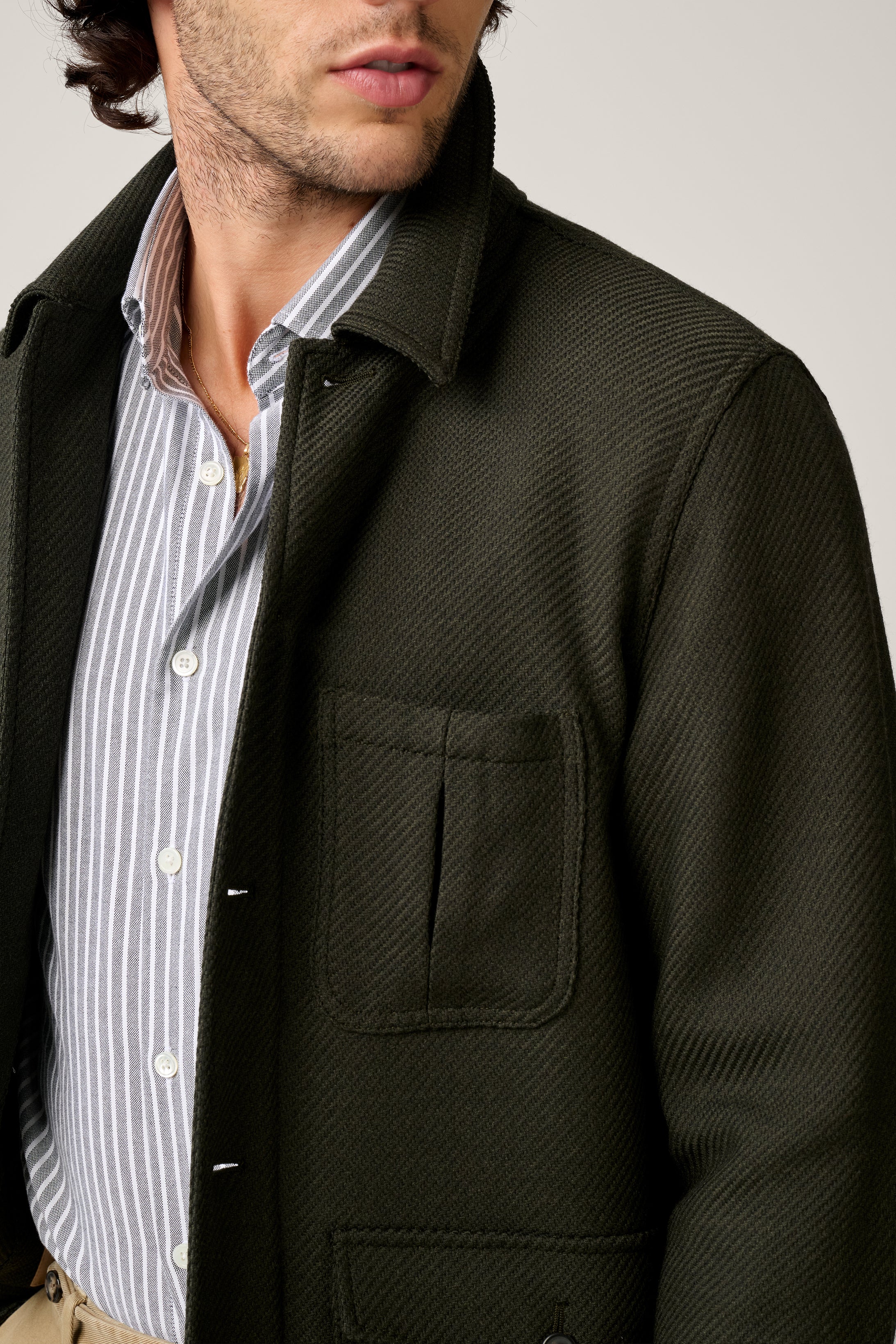 Fitzroy Chore Jacket - Wool - Forest Green