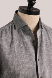 Bronte Linen Evening Shirt - Charcoal