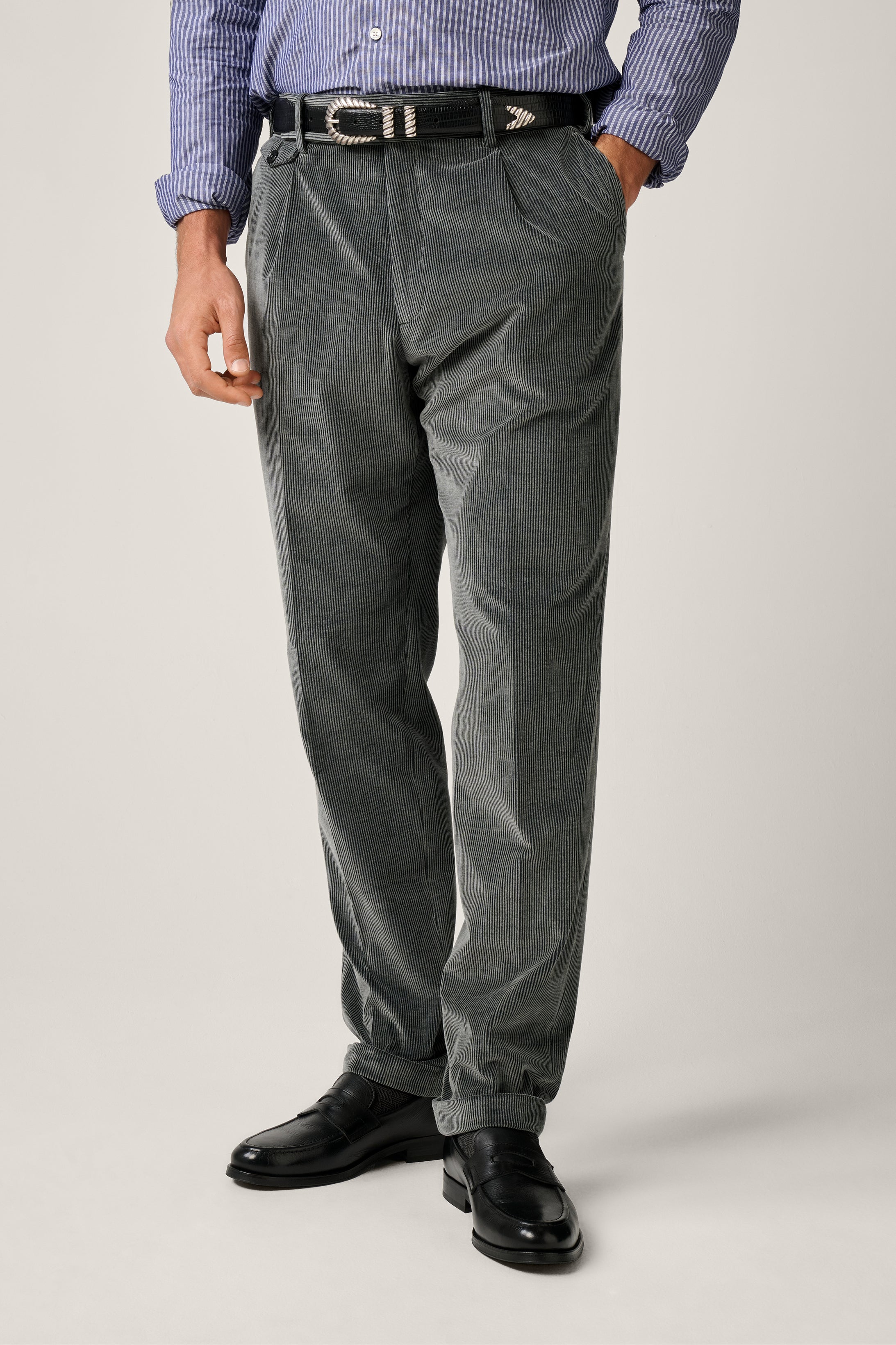 Italian Corduroy Gurkha Trouser - Slate – CHRISTIAN KIMBER