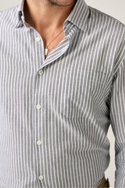 Fenner Essential Oxford Shirt - Gray Stripe
