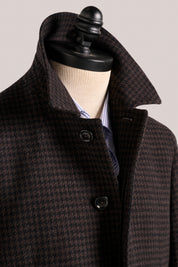Webster Car Overcoat - Chocolate Houndstooth