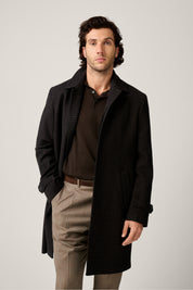 Webster Car Overcoat - Chocolate Houndstooth