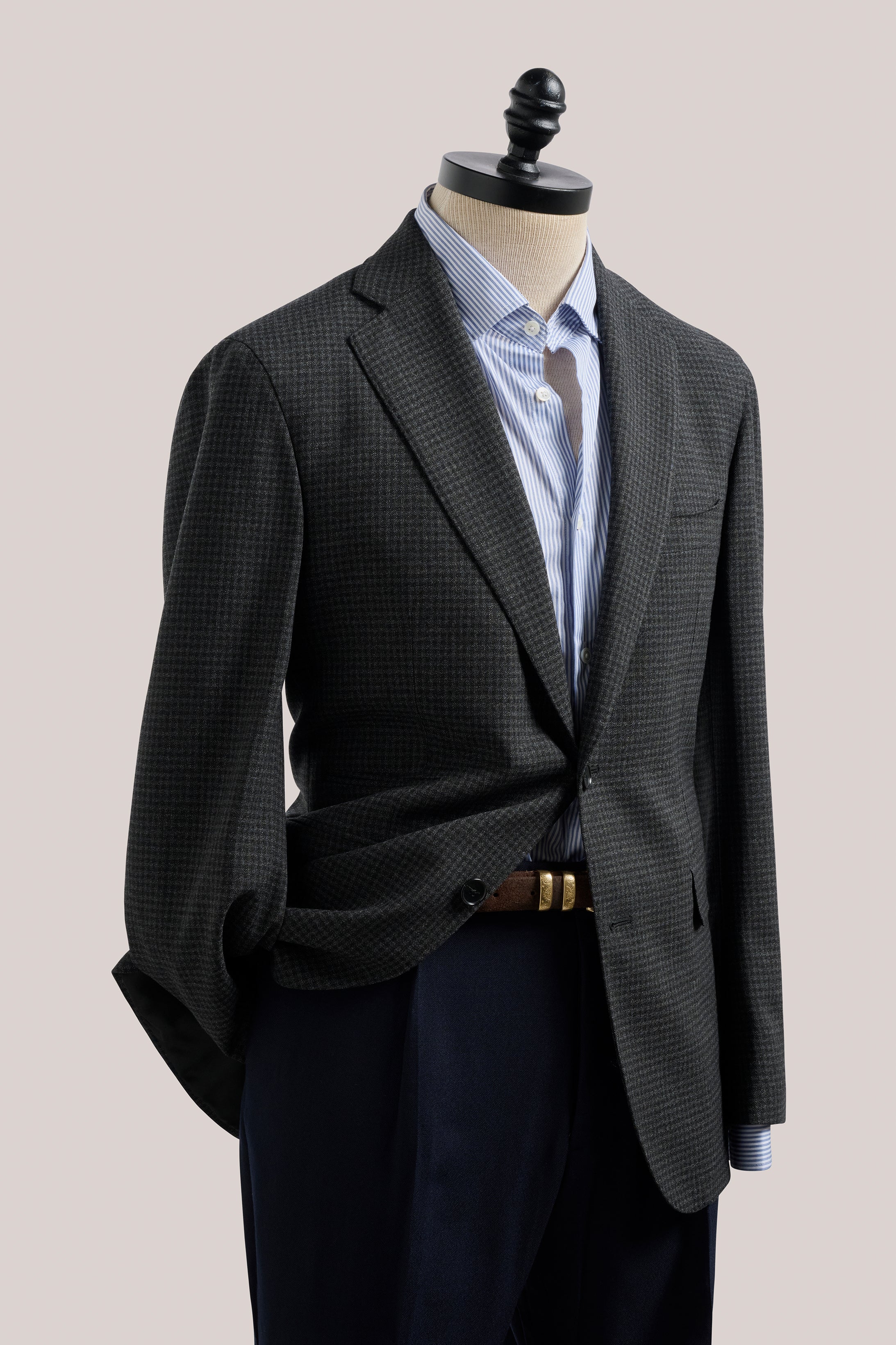 Apollo Unconstructed Blazer - Wool - Black and Grey Check