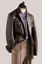 Kingsford Field Jacket - Leather - Chocolate