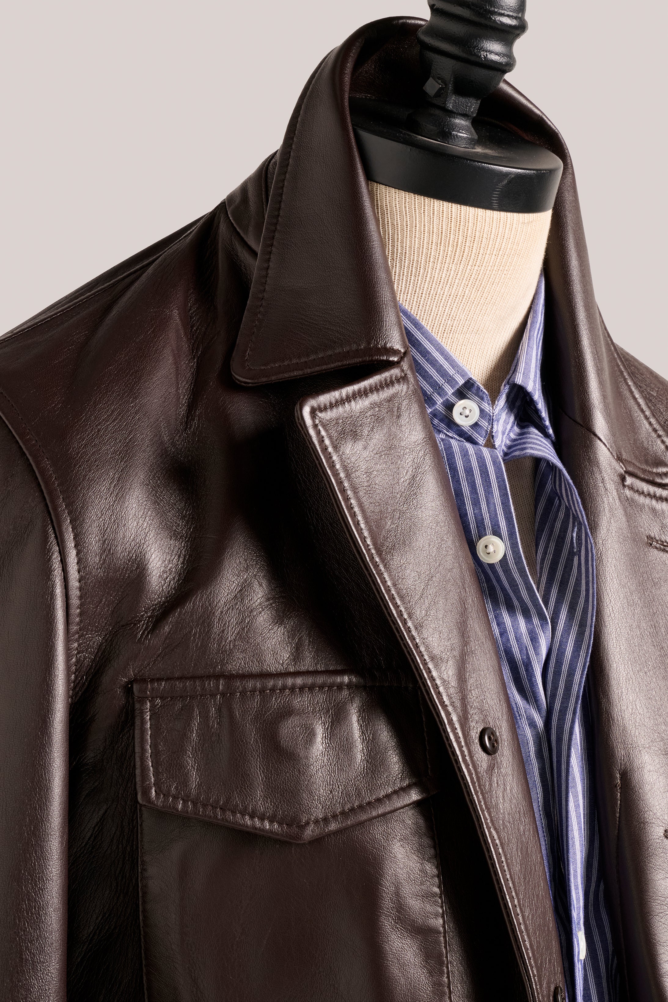 Kingsford Field Jacket - Leather - Chocolate