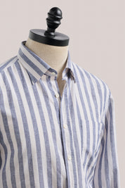 Holiday Shirt - Cotton/Linen - Navy/White Bengal Stripe