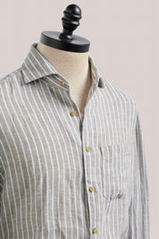 Holiday Shirt - Linen - Pistachio Stripe