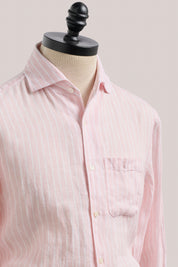 Holiday Shirt - Linen - Coral Stripe
