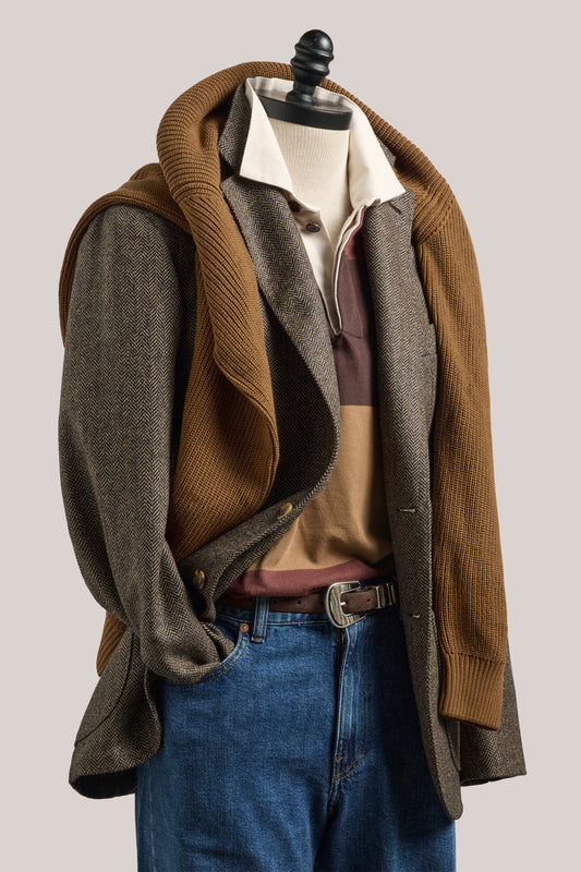 Mornington Rugby Shirt - Maroon/Brown/Ochre Stripe